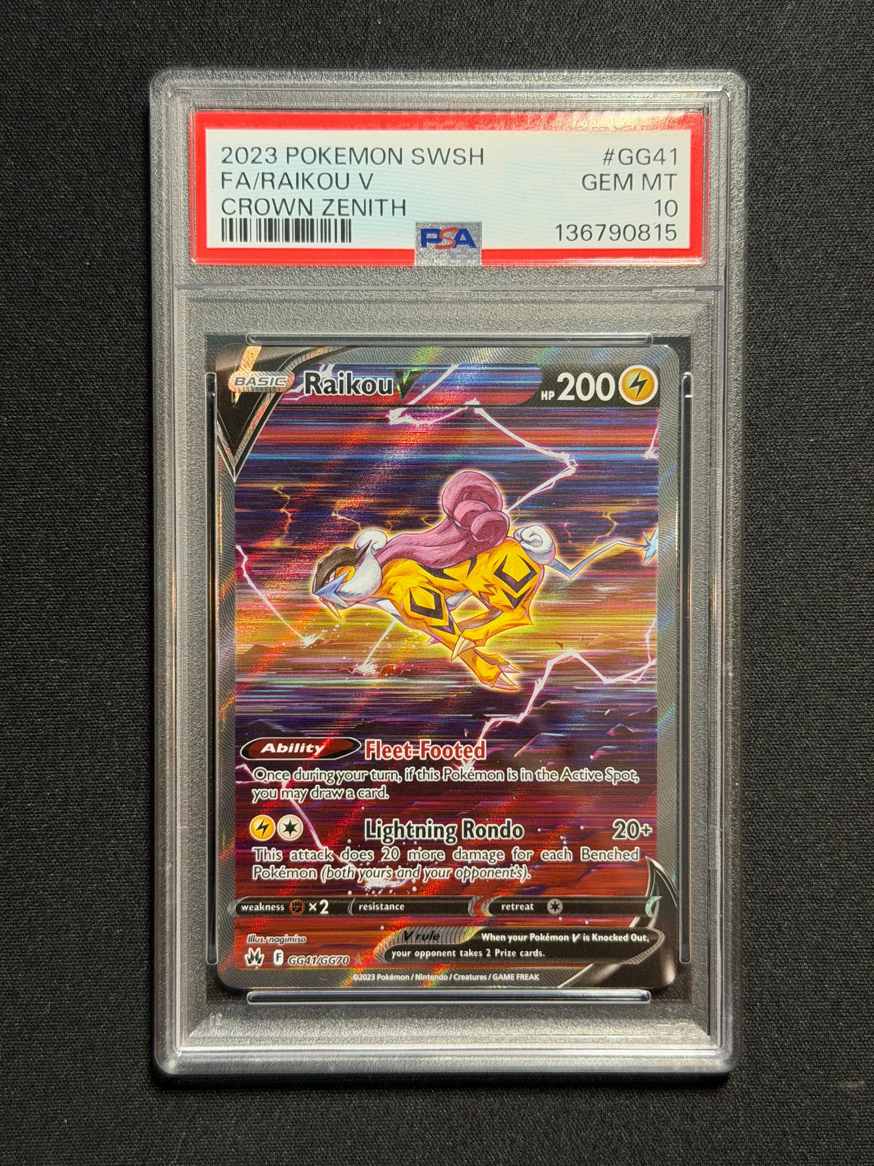 PSA 10 RAIKOU V 218