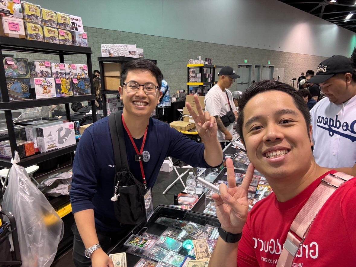 Show-day selfie with a vendor friend