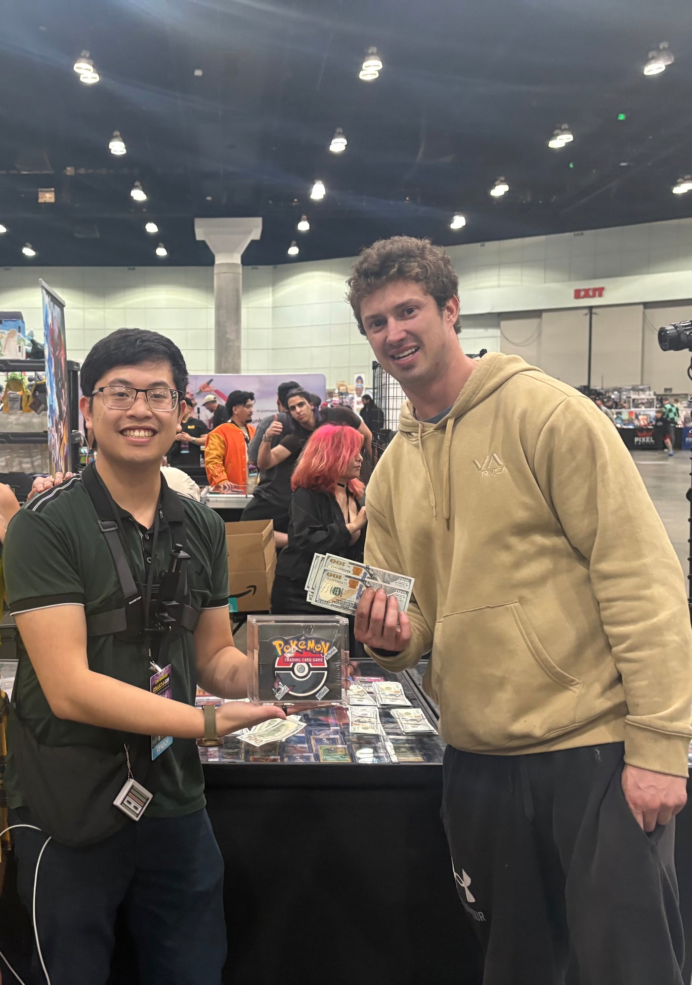 Cash for a vintage booster box at the table